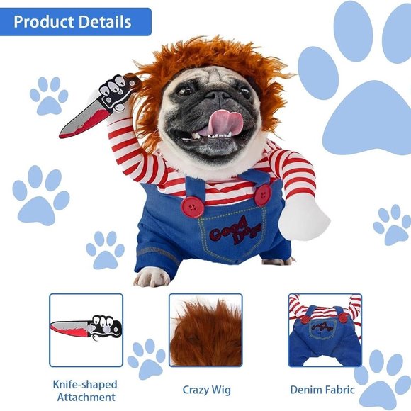 not applicable Dog Chucky Dog Costume Halloween Dog Costumes Deadly